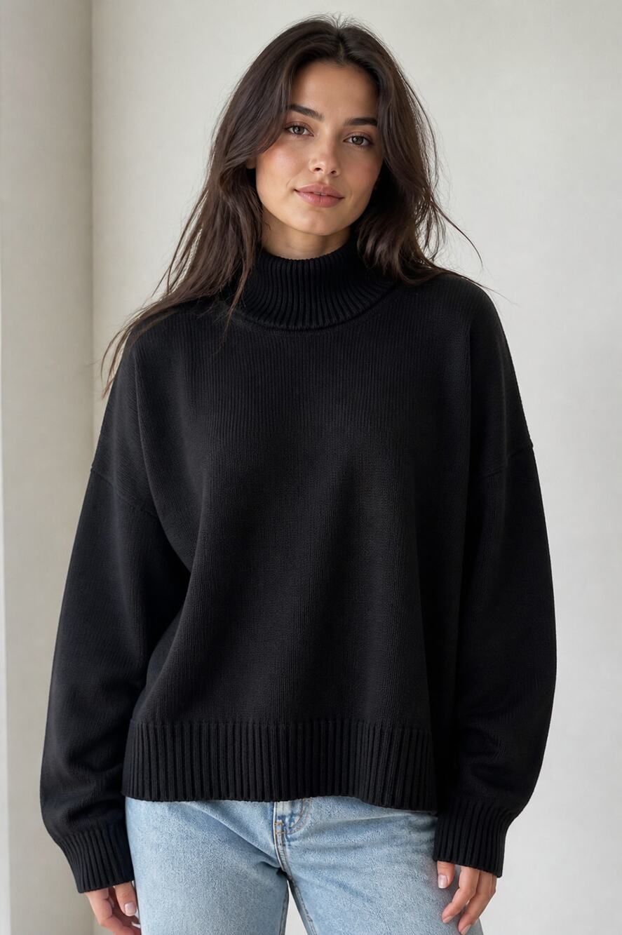 GAP XXL Black Mock Neck Sweater Cotton Casual